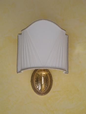 APPLIQUE LILIUM CON VETOLA PLISSATA A V PARALUME:AVORIO,GIALLO,BORDEAUX,BICOLORE,PERSONALIZZATO.<br>APPLIQUES:ORO FRANCESE;ORO ANTICO.