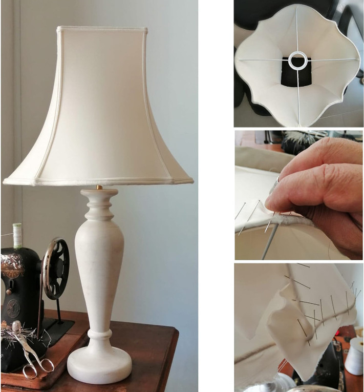 LAMPADA ARTE' REALIZZATA IN LEGNO CON PARALUME DI STOFFA IN TENSIONE  IN PONGE' FODERATO INTERNAMENTE. BASE:BIANCO,AVORIO,BIANCO CONSUMATO,AVORIO ANTICHIZZATO...PERSONALIZZATO<br><br><br>PARALUME:BIANCO,AVORIO,BIANCO CERAMICA,GIALLO ORO,BORDEAUX....PERSONALIZZATO.