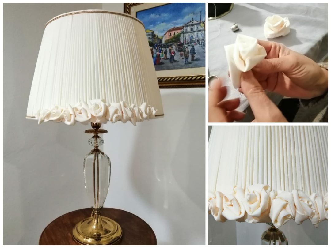 LAMPADA CRIS REALIZZATA IN CRISTALLO E OTTONE ORO FRANCESE  CON PARALUME ARRICCIATO E ROSE FATTE A MANO. PARALUMI:BIANCO,AVORIO,GIALLO ORO,BORDEAUX......PERSONALIZZATO.<br><br>BASE:ORO ANTICO,ORO FRANCESE,ORO LUCIDO,NICHEL SATINATO,SILVER LUCIDO, SILVER ANTICHIZZATO.